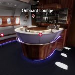 The new feature available on emirates.com the iconic Onboard Lounge and Shower Spa on the Emirates A380 using navigational hotspots.
